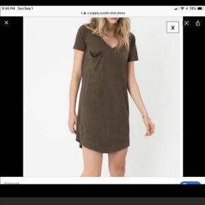 Z supply suede olive dress.